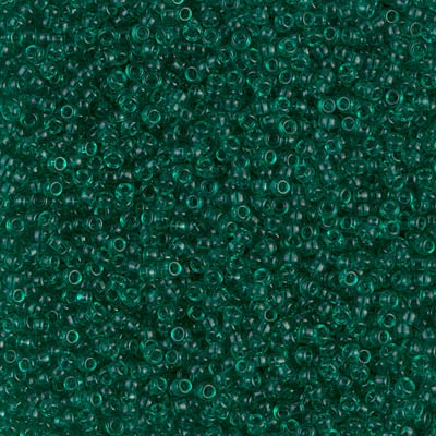 Miyuki 15/0 Round Seed Bead, Transparent Emerald, #147, 8 grams