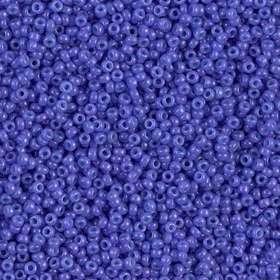 Miyuki 15/0 Round Seed Bead, 15-1486, Dyed Opaque Bright Purple, 8 grams