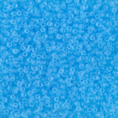Miyuki 15/0 Round Seed Bead, 15-0148F, Matte Transparent Aqua, 8 grams
