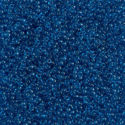 Miyuki 15/0 Round Seed Bead, 15-0149, Transparent Capri Blue, 8 grams