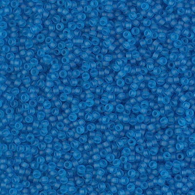Miyuki 15/0 Round Seed Bead, Matte Transparent Capri Blue, #149F, 8 grams