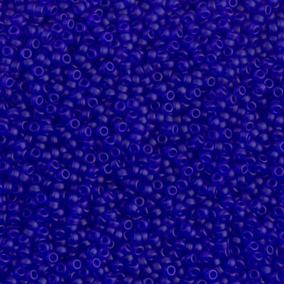 Miyuki 15/0 Round Seed Bead, Matte Transparent Cobalt, #151F, 8 grams