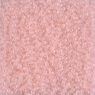 Miyuki 15/0 Round Seed Bead, 15-0155F, Matte Transparent Light Tea Rose, 8 grams