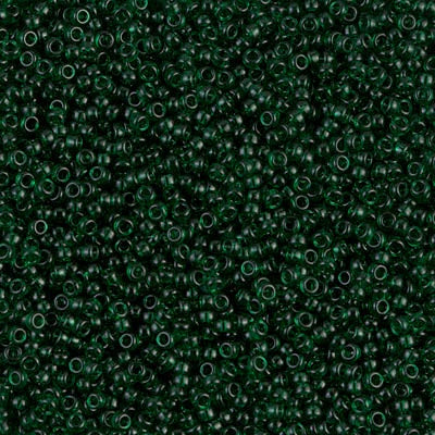 Miyuki 15/0 Round Seed Bead, 15-0156, Transparent Dark Emerald, 8 grams