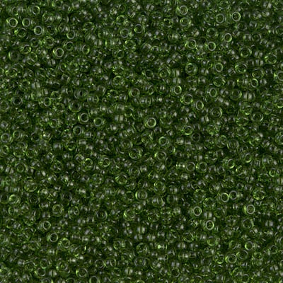 Miyuki 15/0 Round Seed Bead, Transparent Olive, #158, 8 grams