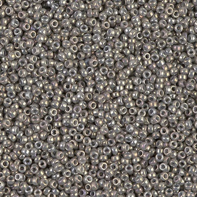 Miyuki 15/0 Round Seed Bead, 15-1865, Opaque Smoke Gray Luster, 8 grams