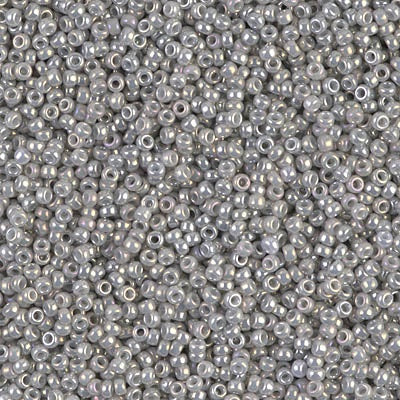 Miyuki 15/0 Round Seed Bead, 15-1866, Opaque Grey Luster, 8 grams