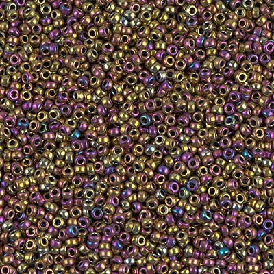Miyuki 15/0 Round Seed Bead, Metallic Purple Gold Iris, #188, 8 grams
