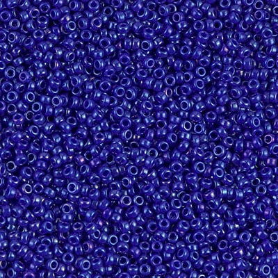 Miyuki 15/0 Round Seed Bead, 15-1945, Opaque Cobalt Luster, 8 grams
