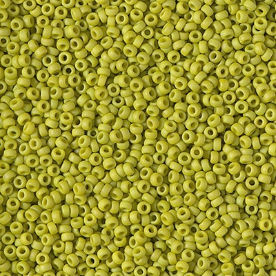 Miyuki 15/0 Round Seed Bead, Matte Opaque Lime, #2316, 8 grams