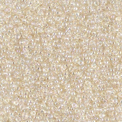 Miyuki 15/0 Round Seed Bead, 15-2442, Transparent Crystal Ivory Gold Luster, 8 grams