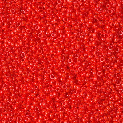 Miyuki 15/0 Round Seed Bead, 15-0407, Opaque Vermillion Red, 8 grams