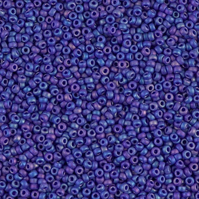 Miyuki 15/0 Round Seed Bead, 15-0414FR, Matte Opaque Cobalt AB, 8 grams