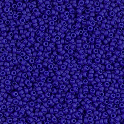 Miyuki 15/0 Round Seed Bead, Matte Opaque Cobalt, #414F, 8 grams
