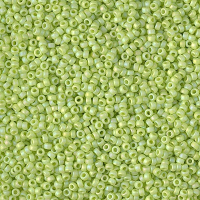 Miyuki 15/0 Round Seed Bead, 15-0416FR, Matte Opaque Chartreuse AB, 8 grams