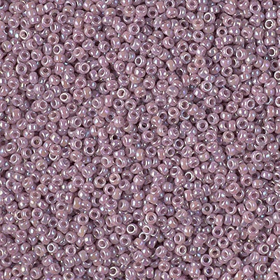 Miyuki 15/0 Round Seed Bead, 15-0478, Opaque Mauve AB , 8 grams