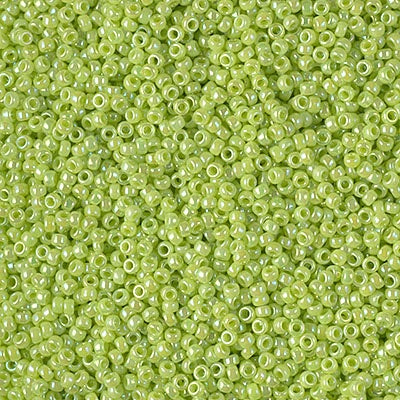 Miyuki 15/0 Round Seed Bead, 15-0479, Opaque Chartreuse AB, 8 grams