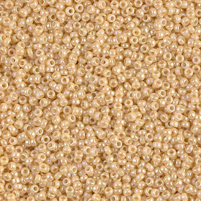 Miyuki 15/0 Round Seed Bead, 15-0488, Opaque Pear AB, 8 grams