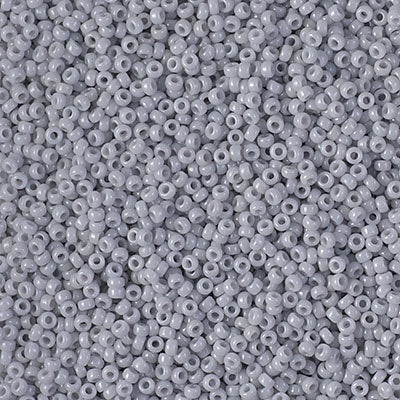 Miyuki 15/0 Round Seed Bead, 15-0498, Opaque Cement Grey, 8 grams