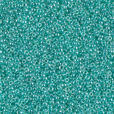 Miyuki 15/0 Round Seed Bead, 15-0536, Aqua Green Ceylon, 8 grams