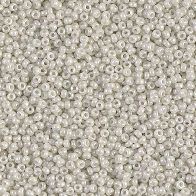 Miyuki 15/0 Round Seed Bead, Opaque Limestone Luster, 15-600, 8 grams
