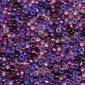 Miyuki 15 Round Seed Bead, 15-BMIX01, Mix - Lilacs, 8 grams