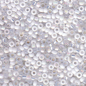 Miyuki 15 Round Seed Bead, 15-BMIX49, Mix - White Medley, 8 grams