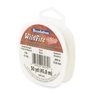 WildFire Ultra Frost Beading Thread, .004 in / 0.10 mm, 50 yd