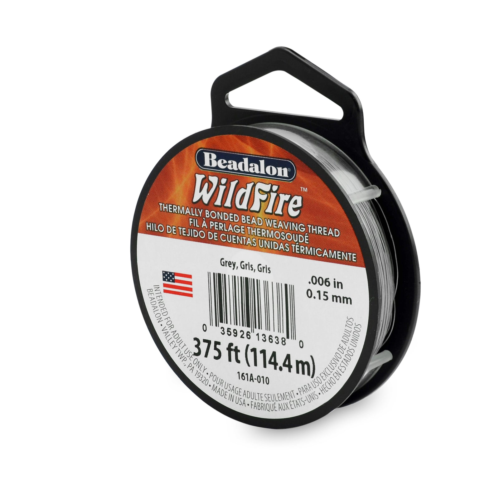 Wildfire Grey Beading Thread .006 in/.15 mm 125 yards