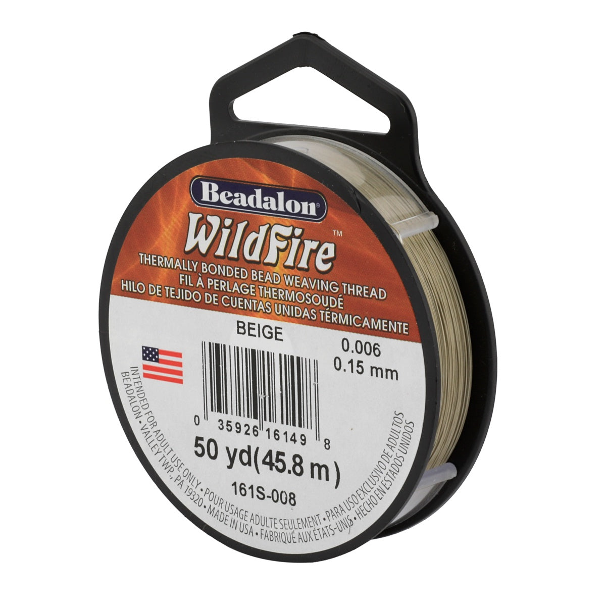 Wildfire Beige Beading Thread .006 in/.15 mm 50 yards