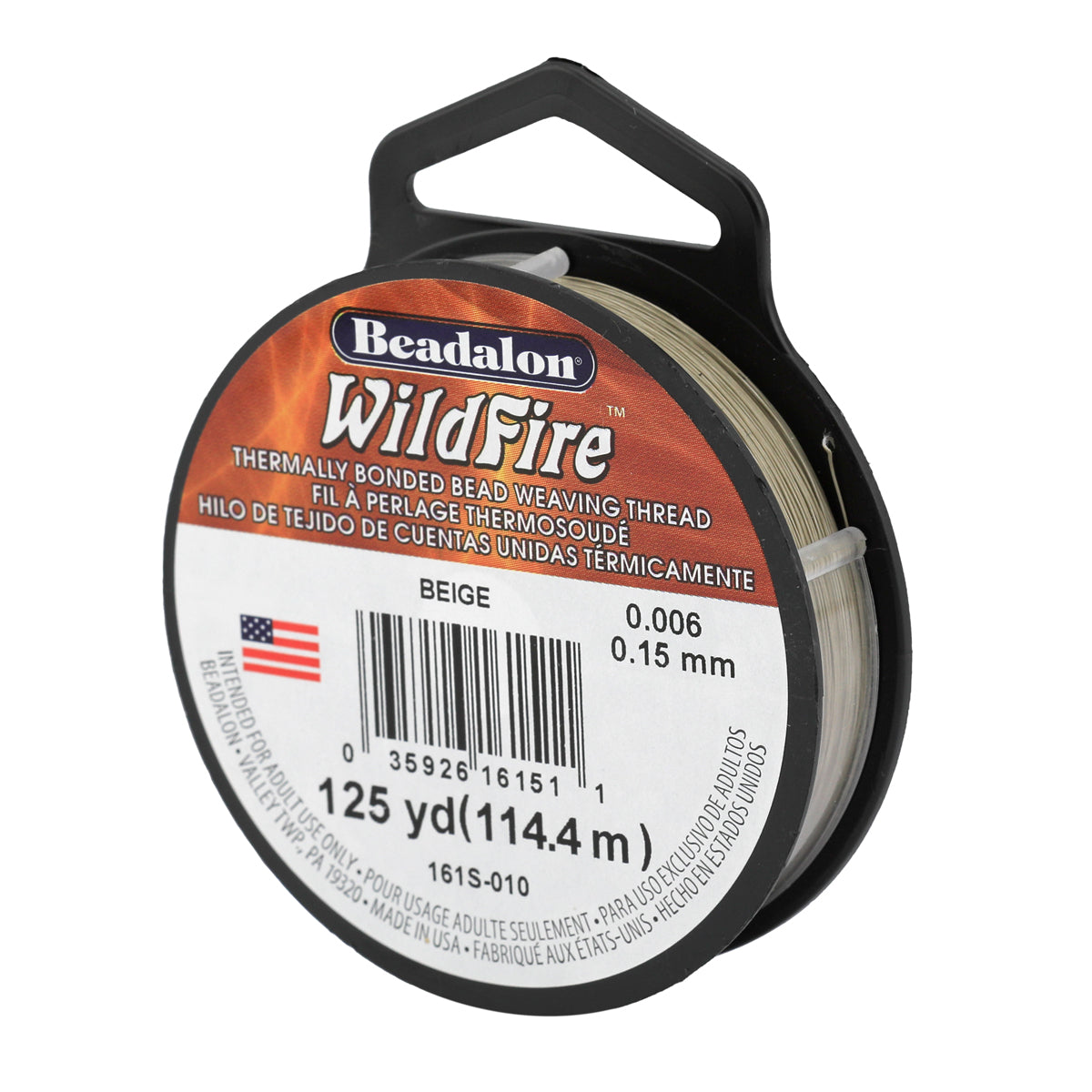 Wildfire Beige Beading Thread .006 in/.15 mm 125 yards