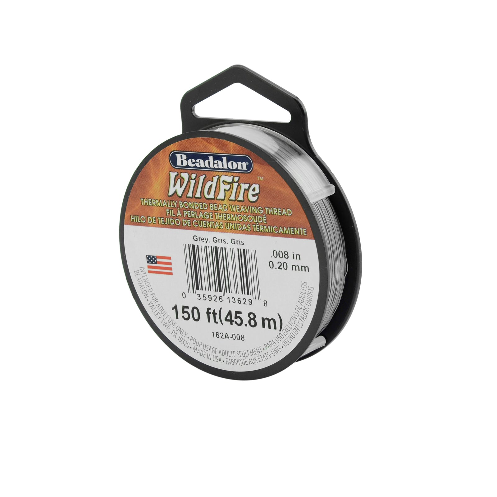 Wildfire Grey Beading Thread .008 in/.20 mm 50 yards