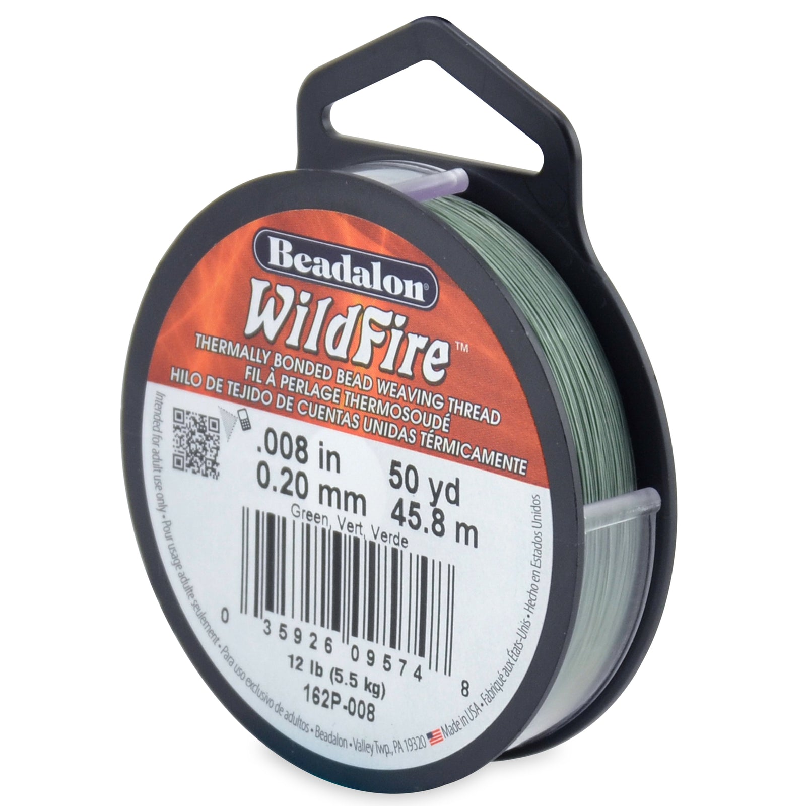 Wildfire Green Beading Thread .008 in/.20 mm 50 yards
