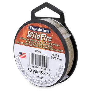 Wildfire Beige Beading Thread .008 in/.20 mm 50 yards