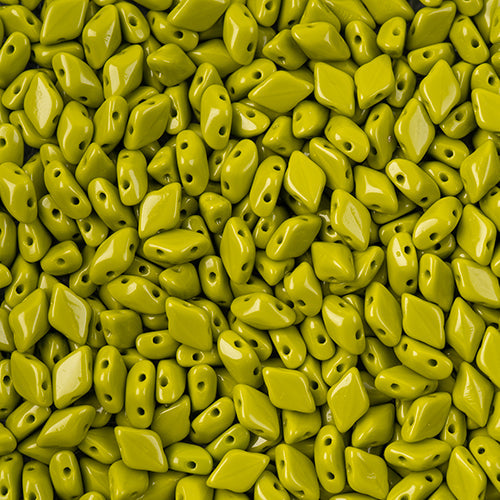 GemDuo 2-Hole Diamond Shaped Bead, Green, GD5341, 7.5 grams