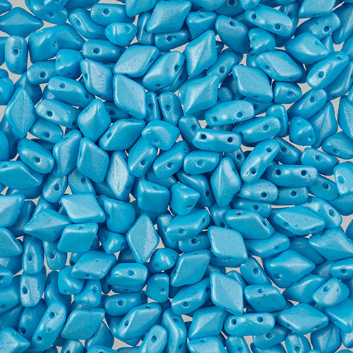 GemDuo 2-Hole Diamond Shaped Bead, Pearl Shine Aqua, GD0201-24008, 7.5 grams