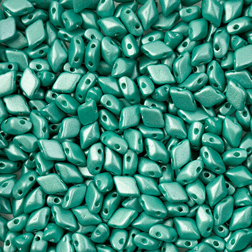 GemDuo 2-Hole Diamond Shaped Bead, Pearl Shine Light Green, GD0201-24010, 7.5 grams