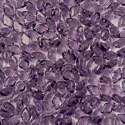 GemDuo 2-Hole Diamond Shaped Bead, Amethyst, GD2006, 7.5 grams