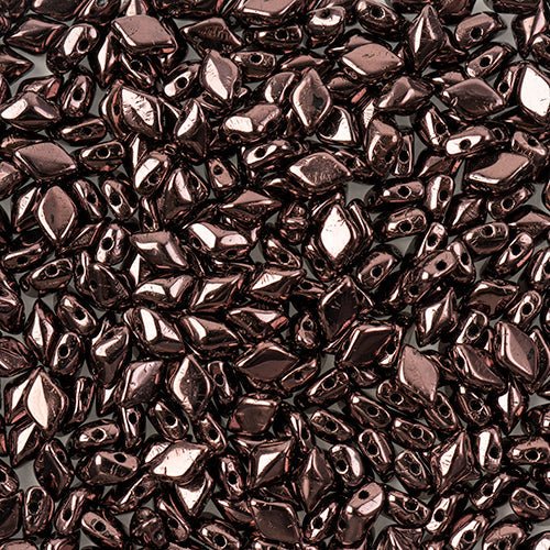 GemDuo 2-Hole Diamond Shaped Bead, Vega On Jet, GD2398-15726, 7.5 grams