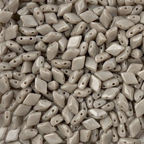 GemDuo 2-Hole Diamond Shaped Bead, Opaque Grey, GD4302, 7.5 grams