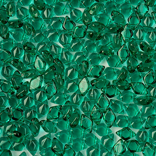 GemDuo 2-Hole Diamond Shaped Bead, Emerald, GD5072, 7.5 grams