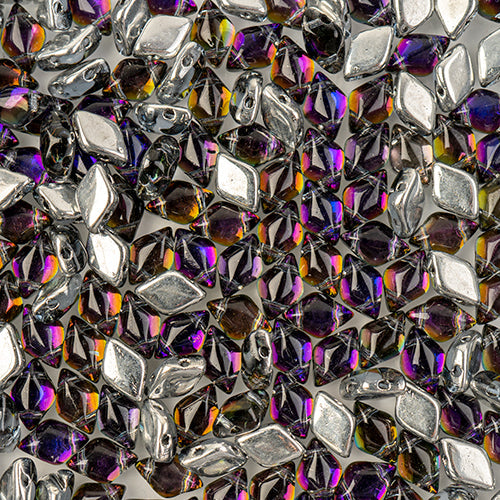 GemDuo 2-Hole Diamond Shaped Bead, Light Sapphire Backlit Heliotrope, GD3001-29532, 7.5 grams