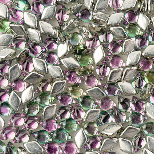 GemDuo 2-Hole Diamond Shaped Bead, Jonquil Backlit Violet, GD8010-26536, 7.5 grams