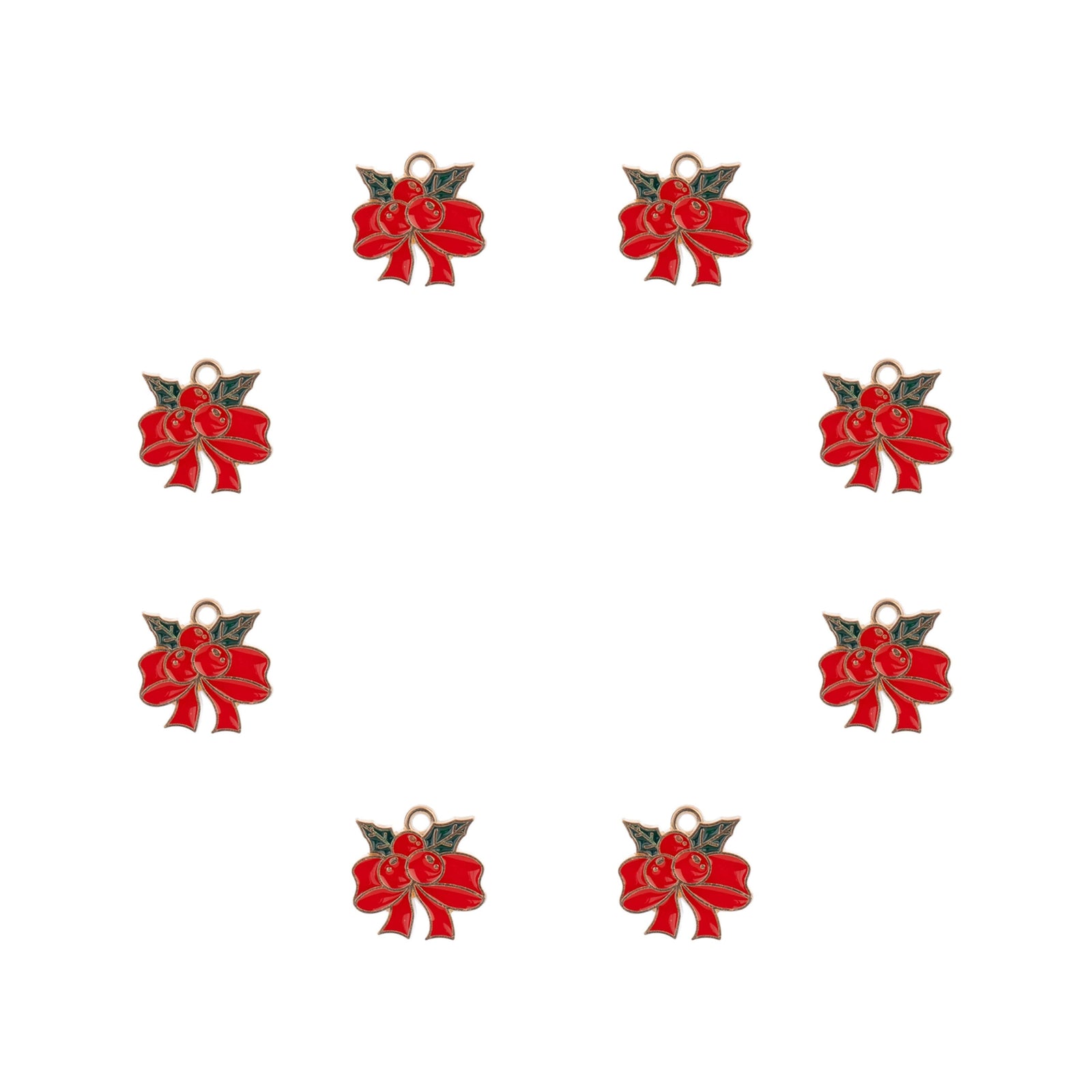 Sweet & Petite Charms, Christmas Bows 15.8x15.6mm, 8 pieces