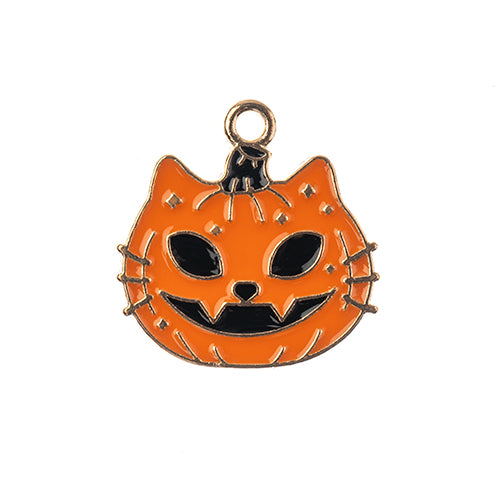 Sweet & Petite Halloween Charms 20x20mm, Cat Face Pumpkin 8pcs