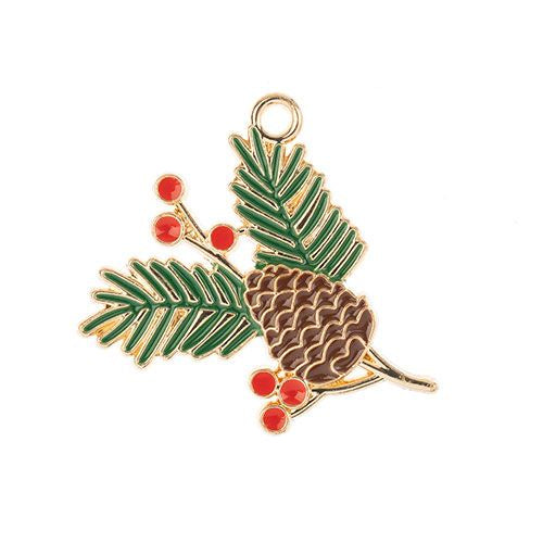 Sweet & Petite Holiday Charms, 26x29mm Pine Branch 2 pieces