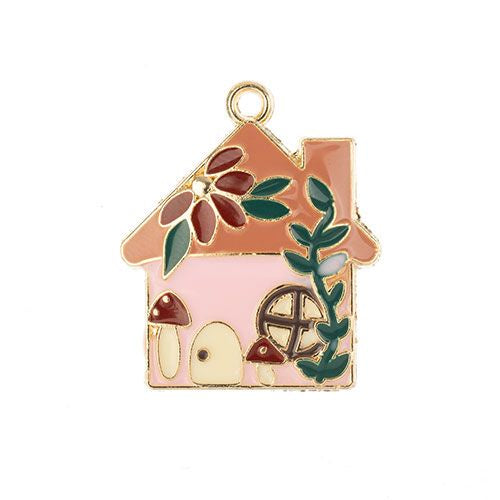 Sweet & Petite Charms, 29x24mm Pink House 3 pieces