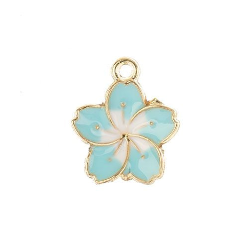 Sweet & Petite Charms, 13x16mm Blue Flower 8 pieces