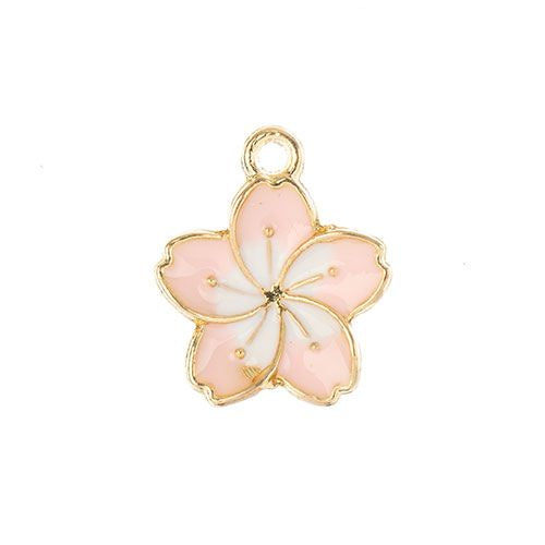Sweet & Petite Charms, 13x16mm Pink Flower 8 pieces