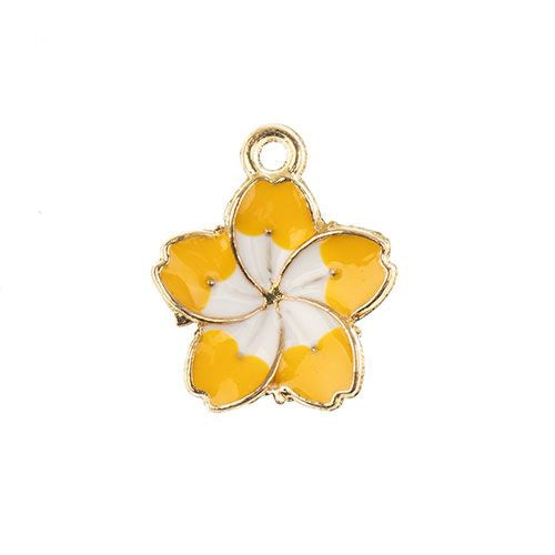 Sweet & Petite Charms, 13x16mm Yellow Flower 8 pieces